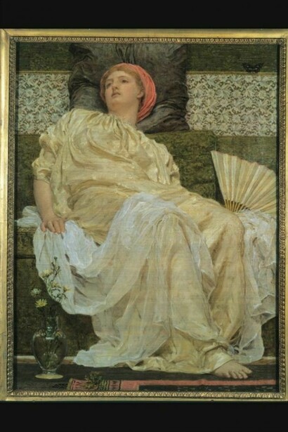 Albert Moore, Yellow Marguerites, 1881, Oil on canvas, Koriyama City Museum of Art, Courtesy of Mitsubishi Ichigokan Museum, and Windam Inc., Tokyo, Japan.  
