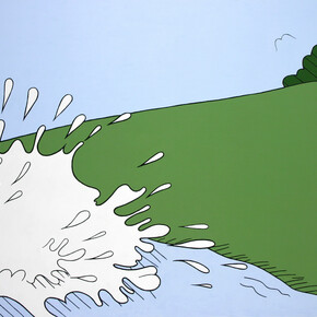 John Wesley, Wimpy's Dive, 1993. Acrylic on canvas. 42.5 x 59 inches. Courtesy the artist and Fredericks & Frasier Gallery, New York