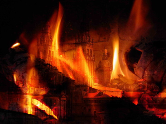 Luis Miguel Bugallo Sánchez, 2005, foto de GDFL. La Catedral de Santiago de Compostela, España