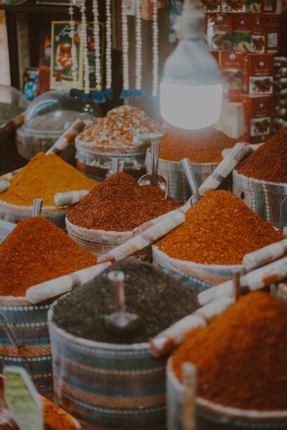 Especiarias variadas no mercado