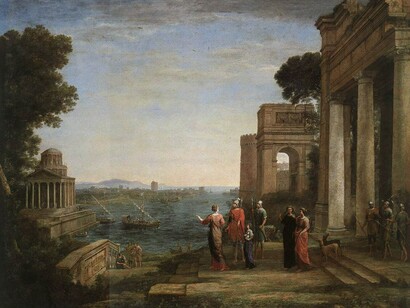Claude Lorrain, L'addio di Enea a Didone a Cartagine, olio su tela, 1676, Hamburger Kunsthalle, Amburgo, Germania