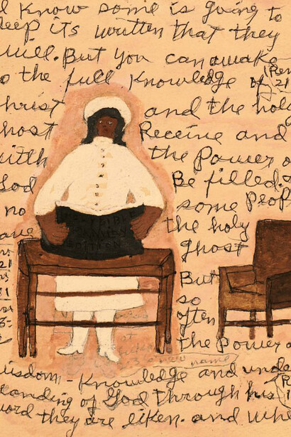 Sister Gertrude Morgan, Self-Portrait / Revelations, 1965, Mixed media on paper, Gift of the Roger Houston Ogden Collection, 2003.1.397