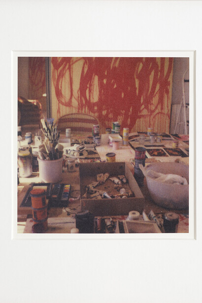 Cy Twombly, 2005, Studio Gaeta (with Bacchus Painting) (Gaeta)(c) Fondazione Nicola Del Roscio. Courtesy archives Fondazione Nicola Del Roscio