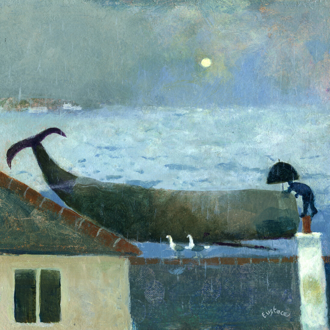 Eustace Rainy Day Whale 20x23.5cm. Courtesy of The Minster Gallery