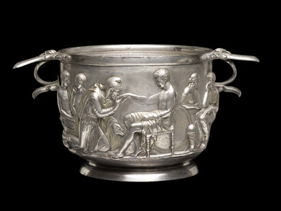 Priam and Achilles, Roman silver cup, 1st century AD, National Museum of Denmark
Photograph: Roberta Fortuna and Kira Ursem © National Museet Denmark