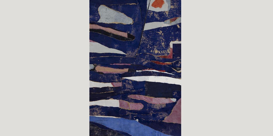 Sam Windett, untitled, 2017, Oil, acrylic and collaged paper on linen, 24 3/8 x 17 1/4 in. (62 x 44 cm) . Copyright the artist. Courtesy The Approach, London. 

