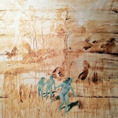 Elisa Filomena, Bosco, acrilico su tela, cm 160x120,2020