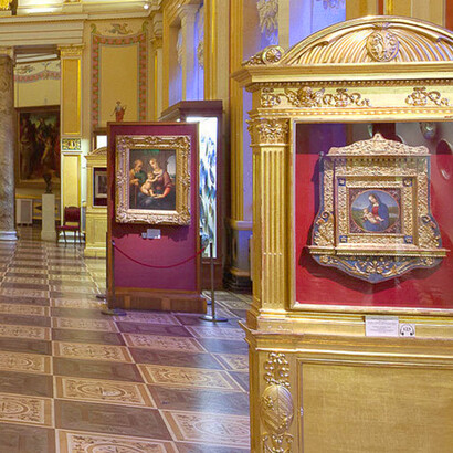 La Stanza di Raffaello dell’Hermitage, la Madonna Conestabile 1504 circa e la Sacra Famiglia con san Giuseppe imberbe 1505-1506