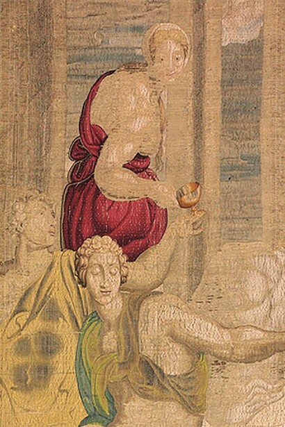 Jacopo Pontormo, “Giuseppe trattiene Beniamino”, arazzo, 1546-47, Roma, Palazzo del Quirinale, Italia