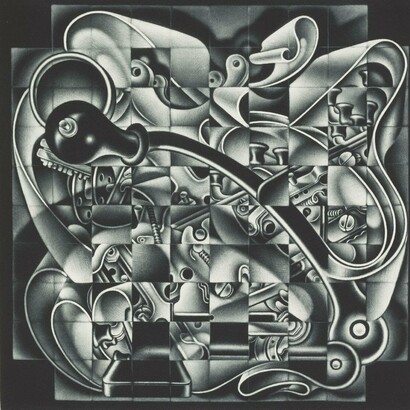 Carol Wax, Handel's Fugue (detail), 2019
Mezzotint engraving, 11 x 11 inches. Courtesy of the artist and Childs Gallery