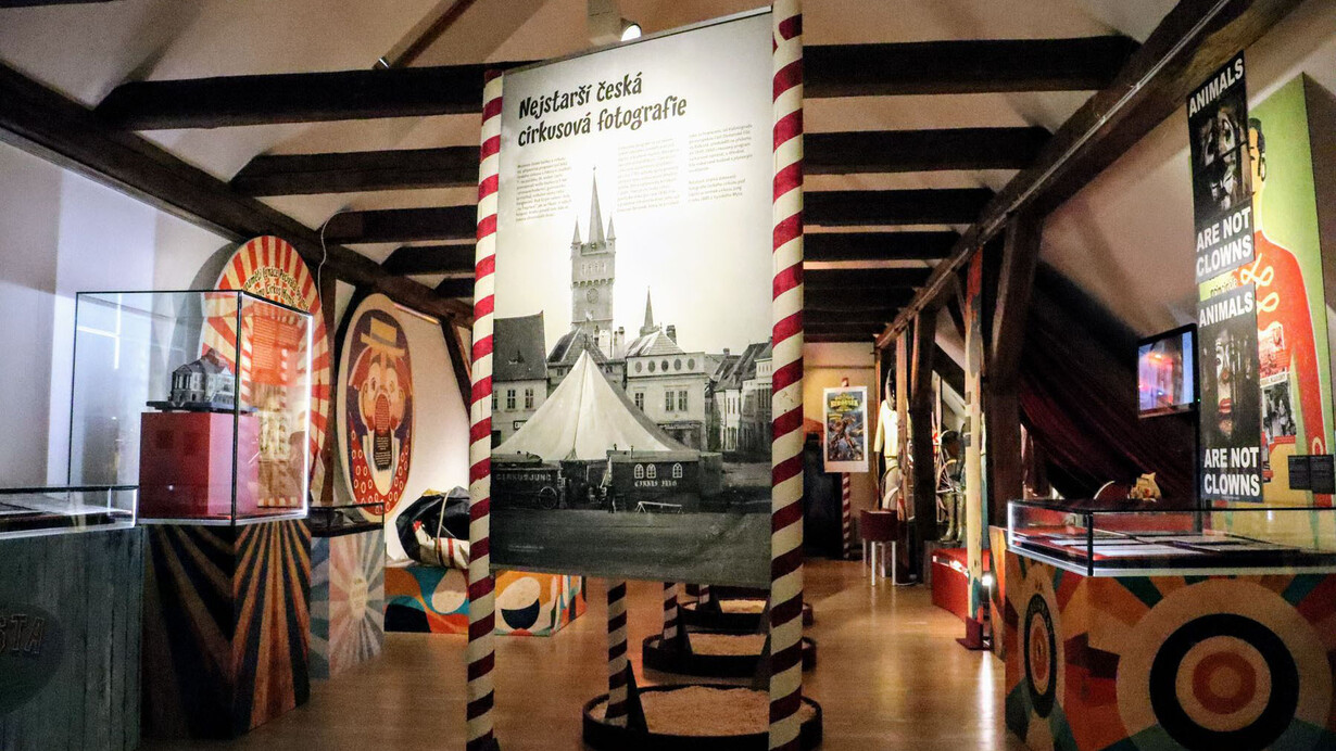 Circus through the changing times, exhibition view. Courtesy of Museum of Czech Puppets and Circus