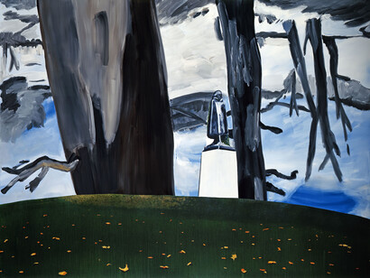 Dexter Dalwood, Grosvenor Square, 2002, Oil on canvas, h 268 x w 347 cm, © Dexter Dalwood, 2014, Courtesy of the artist, Saatchi Gallery, London and Simon Lee Gallery, London & Hong Kong