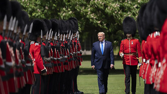 President Donald J. Trump inspects the Guard of Honor during the Official Welcome Ceremony at Buckingham Palace Monday, June 3, 2019 in London
