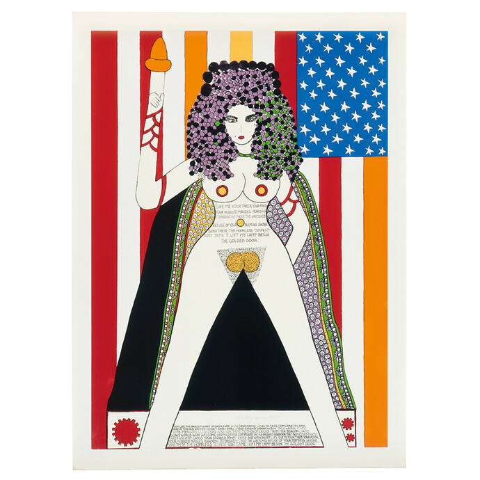 Dorothy Iannone, The Statue Of Liberty, 1977, silkscreen print on paper, signed, 83,5 x 60 cm © DR
Courtesy of the artist and Air de Paris, Paris

