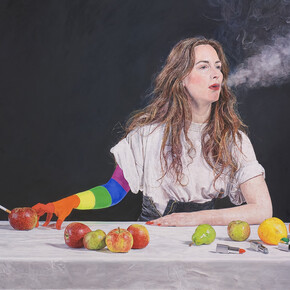 Ulrich Lamsfuss, Arises, 2013, huile sur toile, 125 x 125 cm, Courtesy Galerie Daniel Templon, Paris