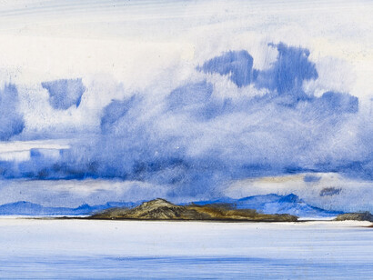 James Morrison, Summer Isles I, 2013, oil on board, 19 x 73.5 cm