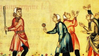The ball game, shown in the Cantigas de Santa Maria.