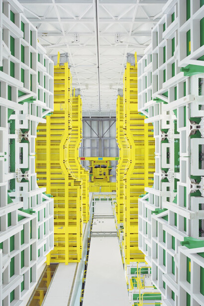 Edgar Martins, Mobile gantry for the Vega Launcher, seen from underneath CGS-Europe's Spaceport (Kourou, French Guiana) © The Artist