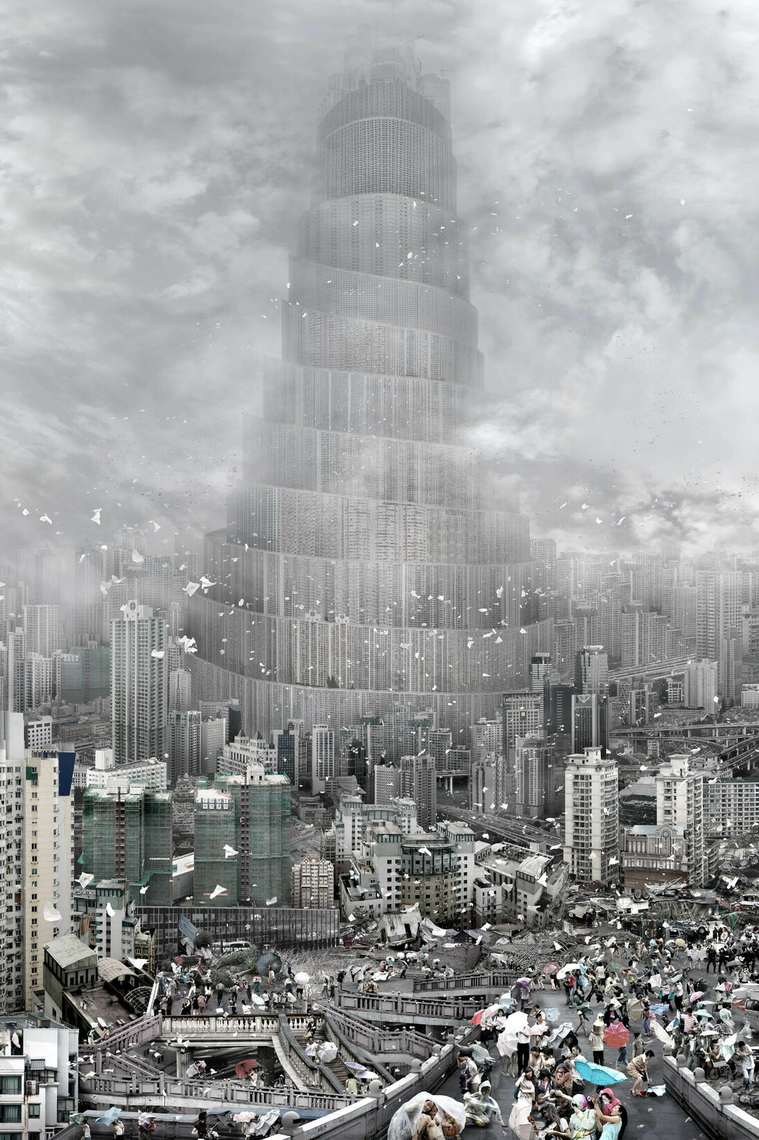 Du Zhenjun (b.1961), The Tower of Babel—Wind, 2010, Silver print, 160 x 120 cm (63 x 47 1/4 in.), Edition of 6