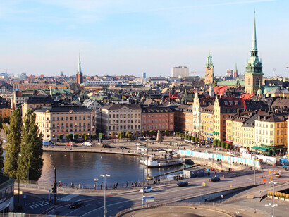 Estocolmo, vista para o bairro de Gamla Stan. Fotografia Vânia Romão