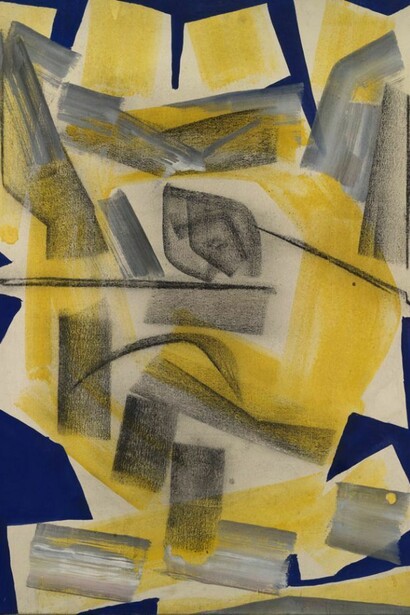 Herbert Zangs, Buls I, Charcoal-Paintings, c.1957-8, Paint and charcoal on canvas, 40 x 29 7/8 inches (101.5 x 76 cm), Signed and titled on reverse , Provenance: Galerie Sander, Damstaat, Certificate number 06-02-073, Archives number 1295