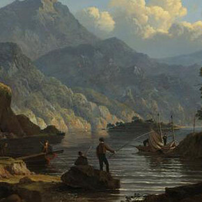 John Knox, Landscape with Tourists at Loch Katrine