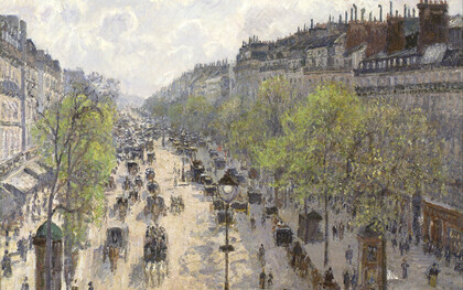 En todas las épocas, los arquitectos han intentado explicar, en sus obras algo de sí mismos, algo de los hombres y de la sociedad.  Camille Pissarro (1830-1903), «Boulevard de Montmartre, primavera», 1897, óleo sobre lienzo. Colección privada 