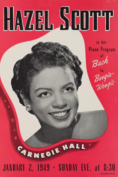Carnegie Hall, Hazel Scott: In her piano program of Bach to boogie-woogie, 1949. Courtesy of the New York Historical