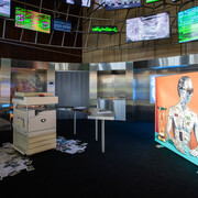 Various artists, Ai or nay? Artificial vs. intelligent, exhibition view. Courtesy of Media Majlis Museum 