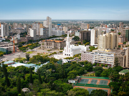 Vista aérea del centro de Maputo, Mozambique