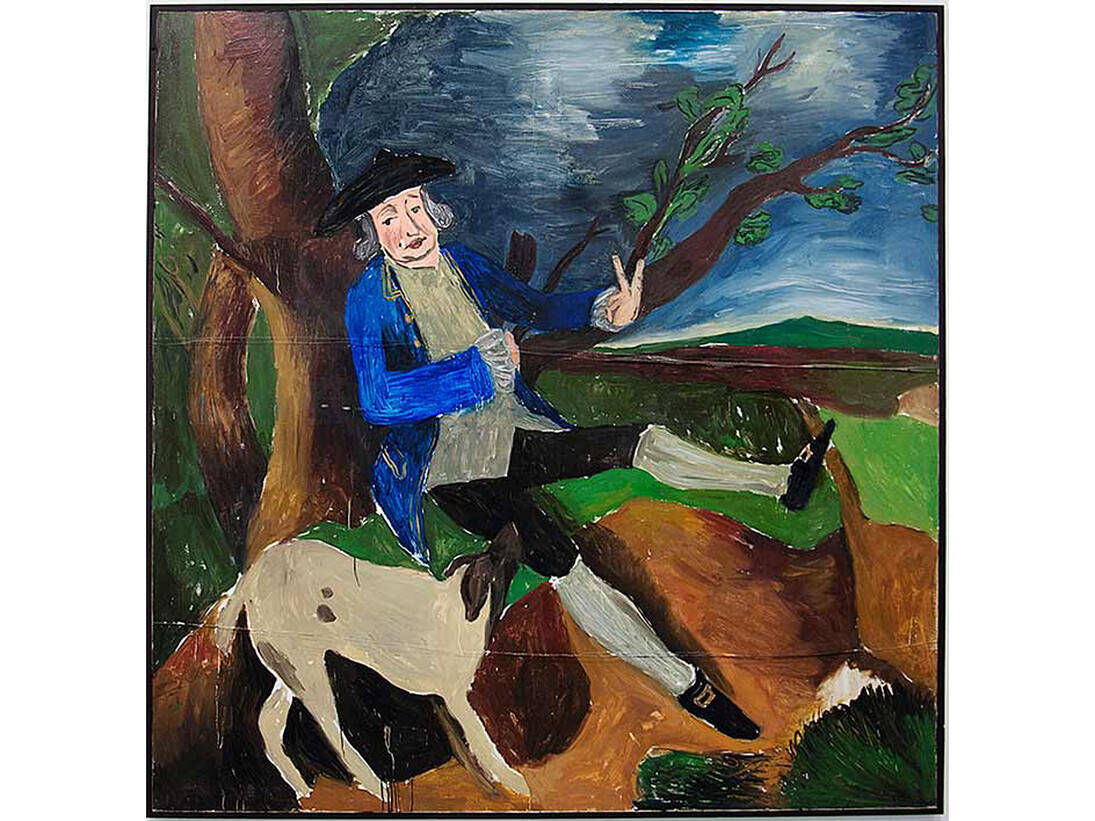 Ben Clarke, John Plampin (After Gainsborough), 2013, Oil on canvas, 196 x 196 cm