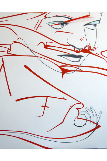 David Humphrey, Intended, 2011-2014, Acrylic on canvas, 72 x 60 inches, 182.9 x 152.4 cm