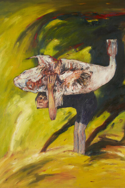 John Bellany, The Burden, 1971, Oil on Canvas, 72 x 62 inches 
