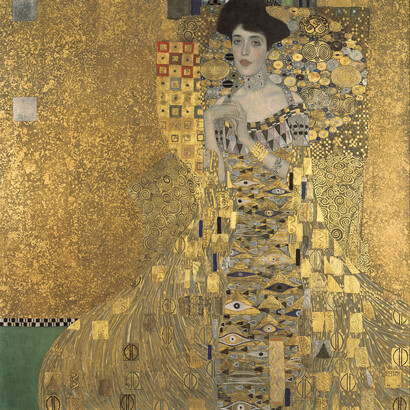 Adele Bloch-Bauer I, Gustav Klimt	b. 1862 d. 1918, 1907, Oil, silver, and gold on canvas. Neue Galerie New York. Acquired through the generosity of Ronald S. Lauder, the heirs of the Estates of Ferdinand and Adele Bloch-Bauer, and the Estée Lauder Fund