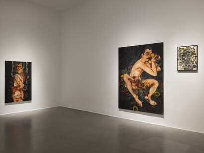 Roberto de Pinto, Ostinato, vista della mostra. Cortesia di Francesca Minini