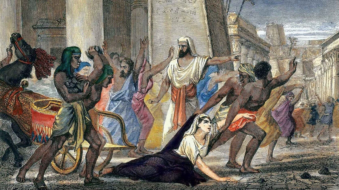 "Death of the philosopher Hypatia in Alexandria," an illustration from the book Vies des savants illustres, by Louis Figuier, originally published in 1866, depicting Hypatia moments before being murdered in Alexandria, Egypt, then part of the Eastern Roman Empire