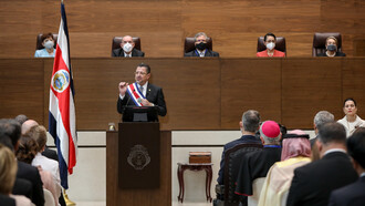 Discurso del presidente de Costa Rica, Rodrigo Chaves Robles, ante la Asamblea Legislativa, el 8 de mayo del 2022. Fotografía: Julieth Méndez