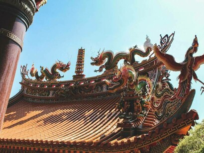 Facade of a Temple in Taipei, Taiwan