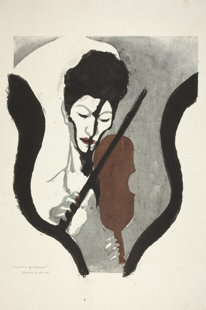 Onchi Koshiro, Impression of a violinist, 1947. Courtesy of The Art Institute of Chicago