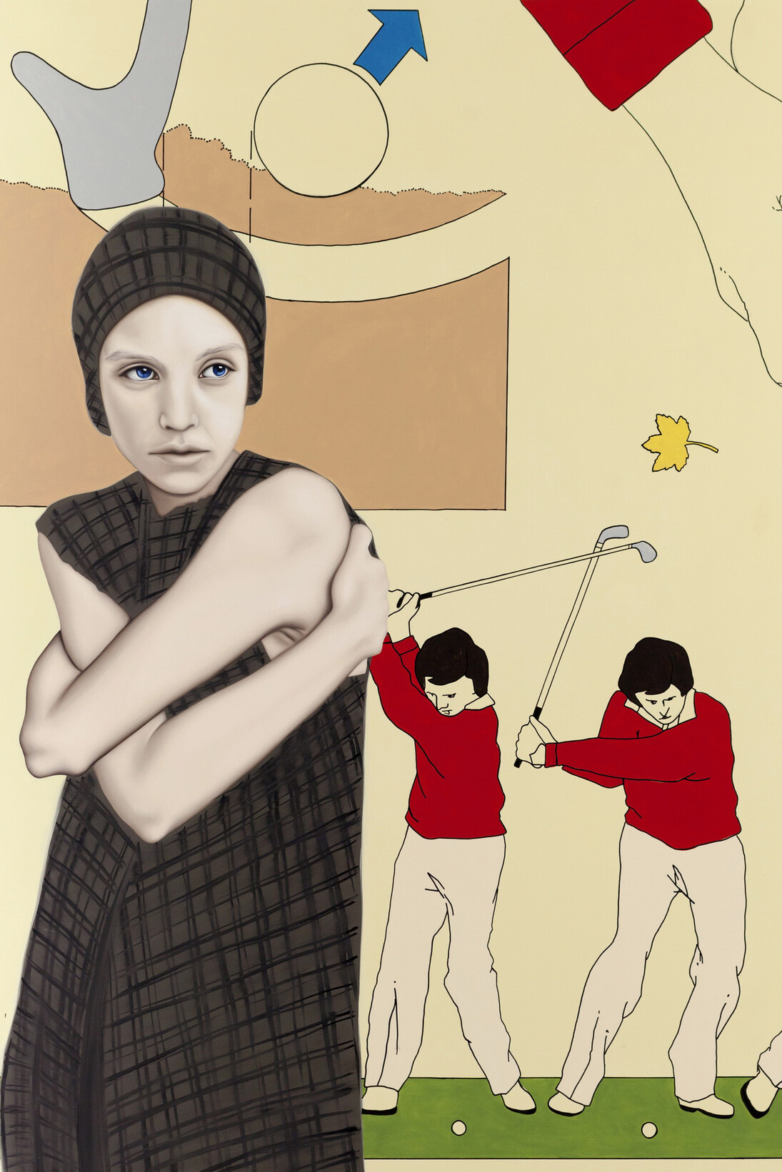 Sandra Ackermann, How to hit a head, detail, 2014, oil on canvas, 180 x 150 cm 