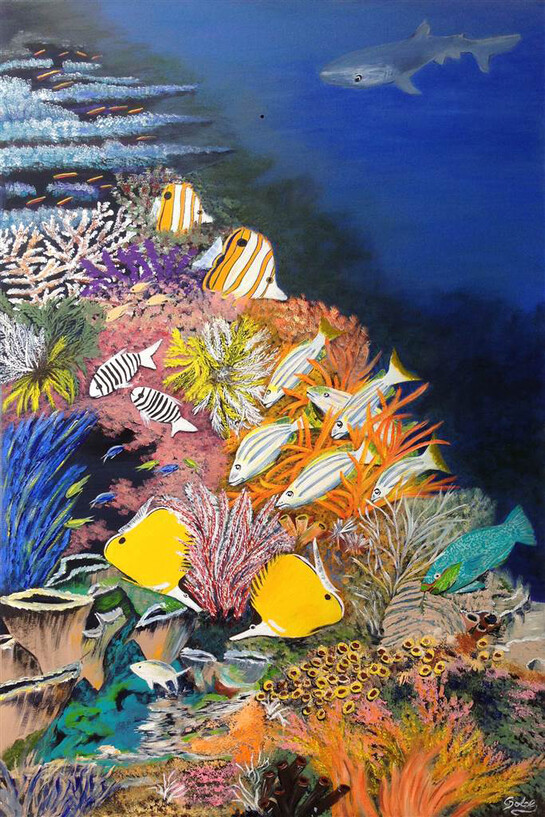 Glenis Dobe, Life Down Under, Acrylic on Canvas, 36" x 24"