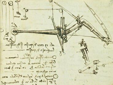 Leonardo da Vinci, Codice sul volo degli uccelli, 1505. Pagina 17, recto, dettaglio