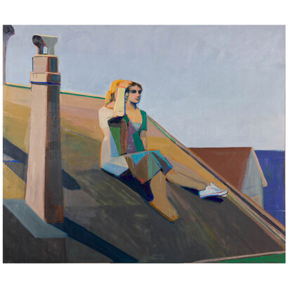 Hiroshi Sato, Waiting to Return, 32x26 inches, oil on canvas, 2023. Courtesy of the artist and Marrow Gallery