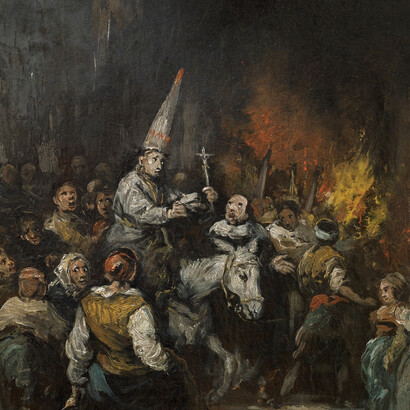 Eugenio Lucas Velázquez; Condenado por la Inquisición (detalle)