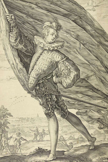 Hendrik Goltzius, The great Standard Bearer (detail), 1587. Mit freundlicher genehmigung des Kunsthauses Zürich