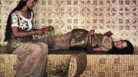 Lalla Essaydi, Bullets Revisited #8, 2012, Chromogenic print mounted on aluminum, 76.2 x 101.6 cm. (30 x 40 in.)