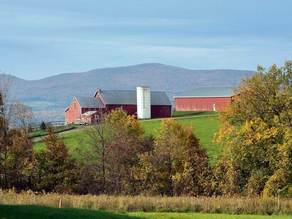 Fattoria nella parte settentrionale dello stato di New York, Stati Uniti