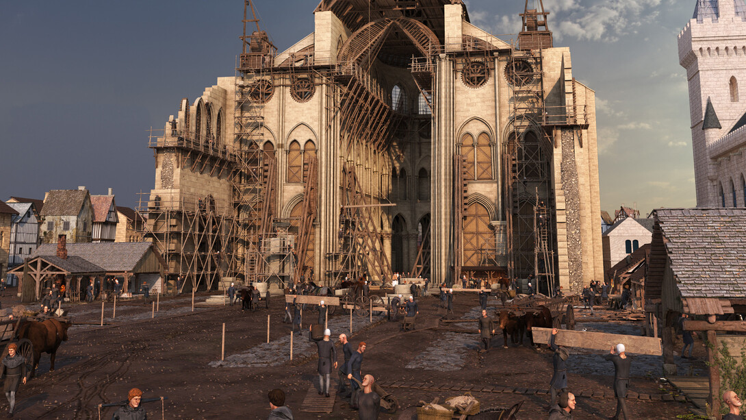 Augmented external historical view of Notre-Dame Cathedral on HistoPad. Source: Histovery. Courtesy of Immigration Museum