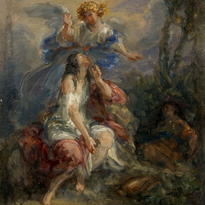 Giovanni Carnovali, detto Il Piccio, Agar nel deserto, dettaglio, olio su tela, 30 x 23 cm