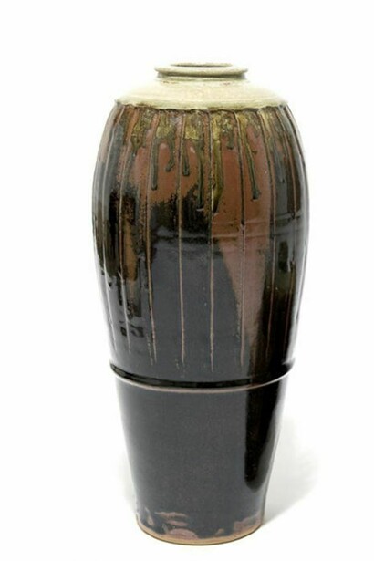 Jim Malone, Tall Bottle, tenmoku and ash glaze